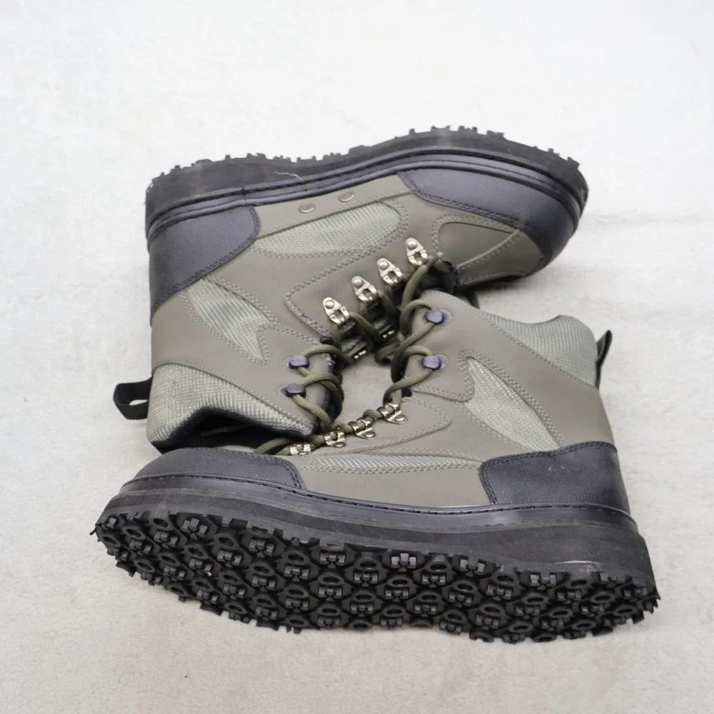 8Fans Mens 10 Hiking Boots Black All Terrain Utility Lug Sole Lace FSW-20231205